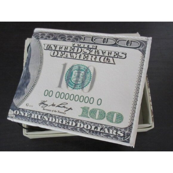 COPY - Old Dollar Bill Print Bi-Fold Vegan Leather Men's Wallet Benjamin Giftbo… - Picture 6 of 6